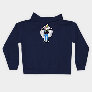 Tattooed and muscular unicorn Kids Hoodie